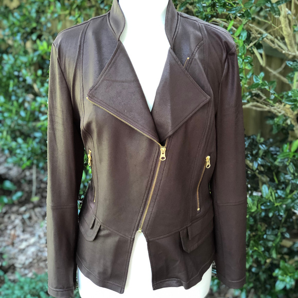 Mila & Milan Jackets & Blazers - Vegan Leather Brown Jacket